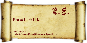 Mandl Edit névjegykártya